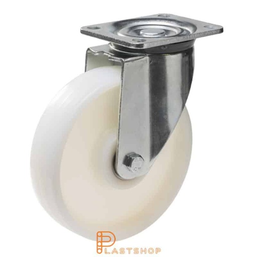 [P2001475] Link wheel without brake, plate, wheel diameter 250 mm, building height 292 mm, hard wheel in solid PA6, 800 kg load capacity, double ball bearing