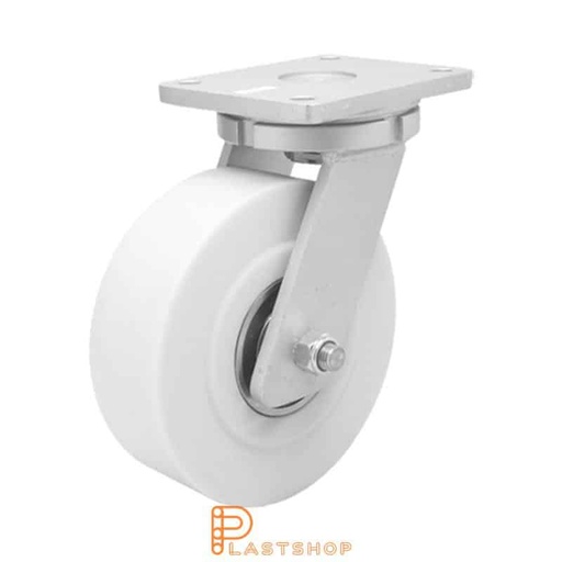 [P2001723] Link wheel without brake, plate, wheel diameter 250 mm, building height 314 mm, hard wheel in solid PA6 C, 5000 kg load capacity, double ball bearing