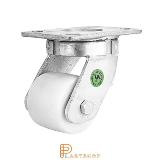 [P2001552] Link wheel without brake, plate, wheel diameter 85 mm, building height 144 mm, hard wheel in solid PA6, 750 kg load capacity, double ball bearing