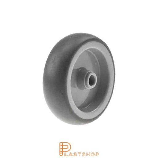 [P2002081] Pyörä 100 mm, 100 kg kantavuus, navassa PP:ä ja pehmeä ura TPE:ssä harmaassa värissä, liukulaakeri