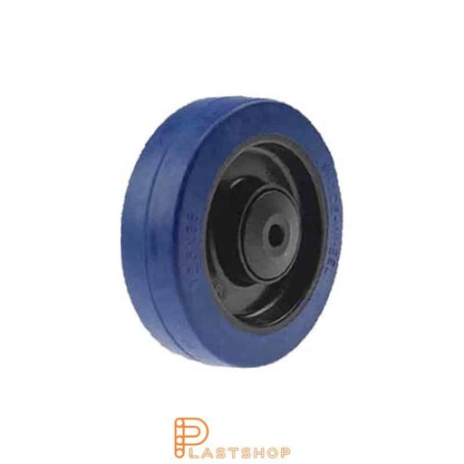 [P2002146] Pyörä 100 mm, 160 kg kantavuus, navassa PA6:ta ja pehmeä ura ElastoGumissa sinisessä värissä, kuulalaakeri