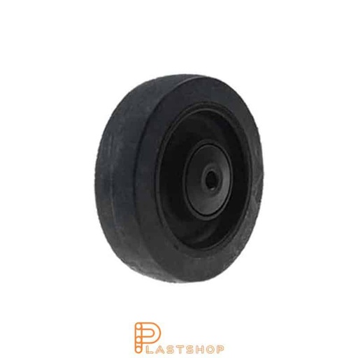 [P2002148] Hjul 100 mm, 160 kg bärighet, med nav i PA6 och mjuk bana i ElastoGum i grå färg, kullager