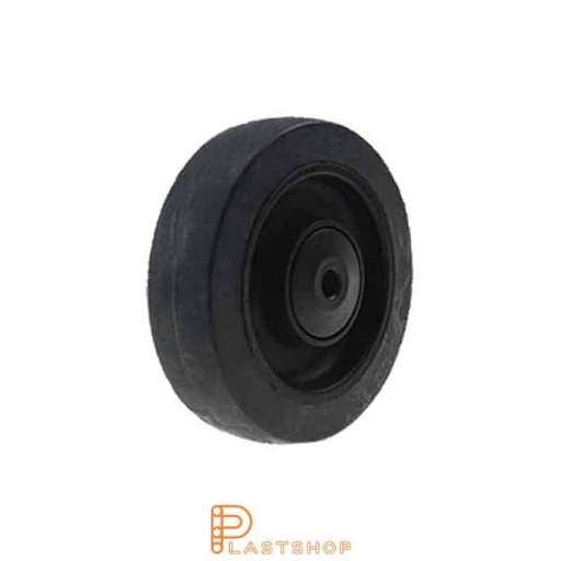 [P2002149] Hjul 100 mm, 160 kg bärighet, med nav i PA6 och mjuk bana i ElastoGum i grå färg, kullager