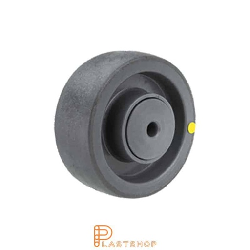 [P2002153] Pyörä 100 mm, 160 kg kantavuus, navassa PA6 ja pehmeä ura PUR harmaassa värissä, pallokuulalaakeri