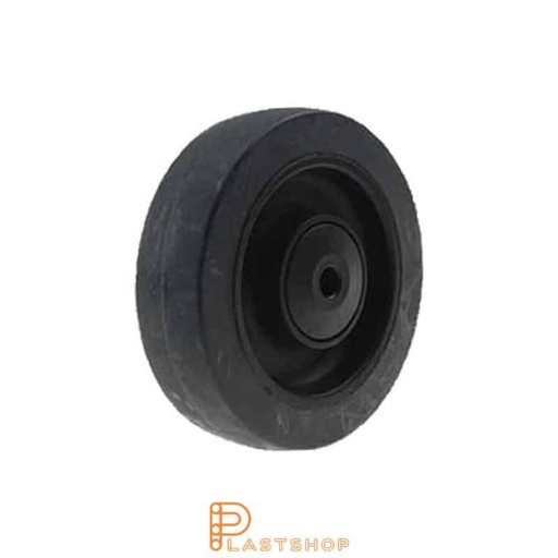 [P2002179] Wheel 125 mm, 160 kg load capacity, with hub in PA6 and soft track in ElastoGum in gray color, ball bearing