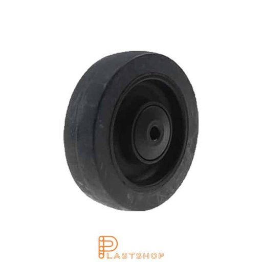 [P2002190] Wheel 125 mm, 225 kg load capacity, with hub in PA6 and soft track in ElastoGum in gray color, ball bearing