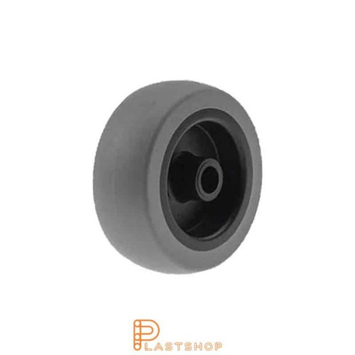 [P2002068] Wheel 75 mm, 55 kg capacity, with hub in PP and soft tread in PUR in gray color, slide bearing