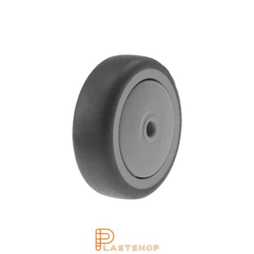 [P2002128] Wheel 75 mm, 70 kg load capacity, with hub in PP and soft track in TPE in gray color, ball bearing