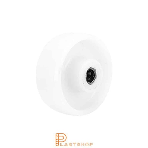 [P2002004] Wheel 80 mm, 120 kg load capacity, in solid PP in white color, roller bearing