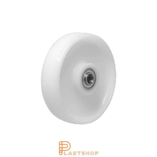 [P2002162] Industrial wheel 100 mm, 650 kg capacity, in solid PA6 in natural color, double ball bearing