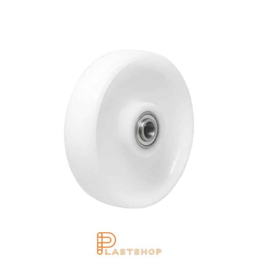 [P2002193] Rueda industrial 125 mm, 370 kg de carga, en PA6 macizo de color natural, doble rodamiento de bolas