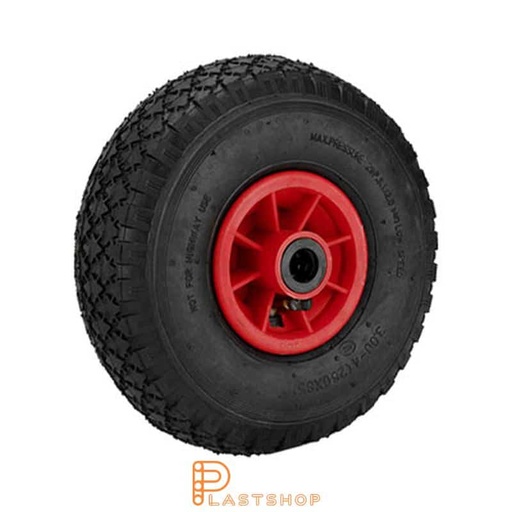 [P2002197] Industrial wheel 260 mm, 160 kg capacity, with hub in PP and soft tread in air rubber in black color, roller bearing