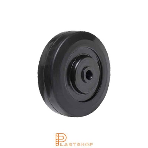 [P2002088] Heat-resistant wheel 100 mm, 120 kg capacity, with hub in phenolic resin and soft tread in TermoGum in black color, slide bearing