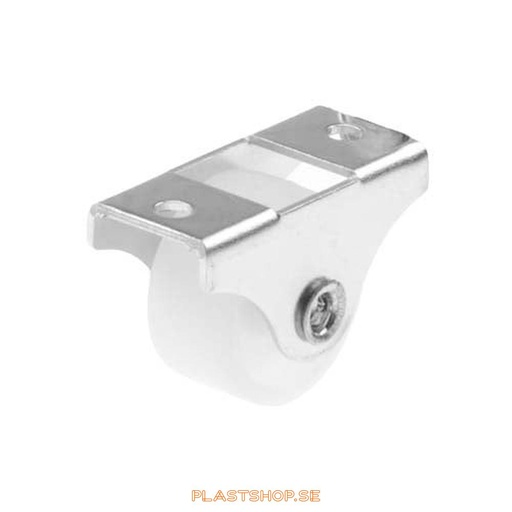 [P2005140] Hjul, platta, hjuldiameter 27 mm, bygghöjd 28 mm, hårt hjul i massiv Polypropen (PP), natur färg. 25 kg bärighet, nitad axel