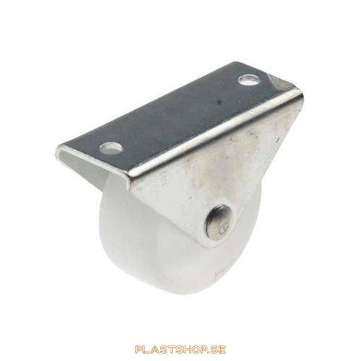 [P2005902] Hjul, platta, hjuldiameter 40 mm, bygghöjd 43 mm, hårt hjul i massiv Polypropen (PP), natur färg. 40 kg bärighet, nitad axel