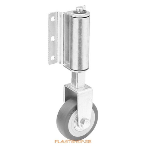 [P2005921] Wheel, plate, wheel diameter 50 mm, building height 150 mm, hub in Polypropen (PP) with soft track in TPE, gray color. 20 kg load capacity, ball bearings