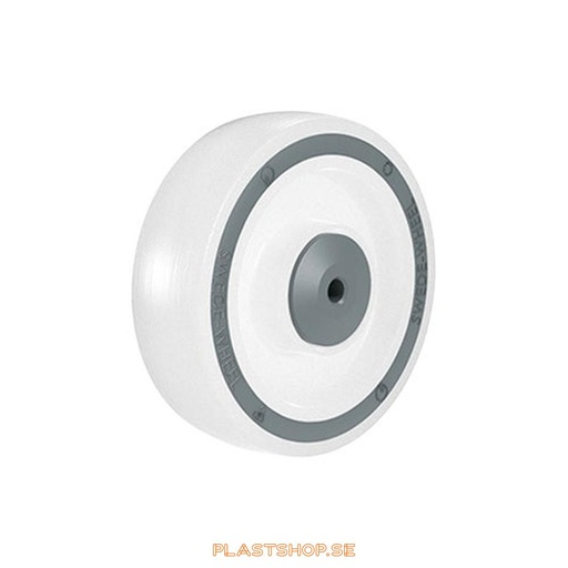 [P2006440] Wheel, wheel diameter 125 mm, hard wheel in solid Polypropen (PP), gray color. 225 kg load capacity, ball bearings