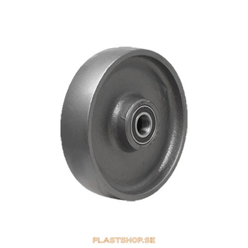 [P2006456] Wheel, wheel diameter 125 mm, hard wheel in solid Gjutjärn. 600 kg load capacity, dubbla ball bearings