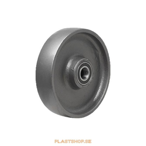 [P2006457] Wheel, wheel diameter 125 mm, hard wheel in solid Gjutjärn, gray color. 550 kg load capacity, dubbla ball bearings