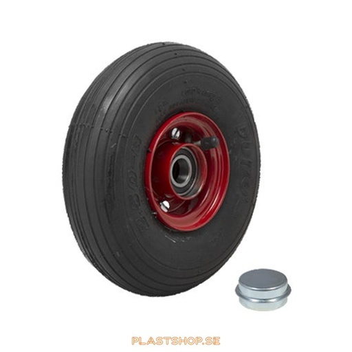 [P2005389] Wheel, wheel diameter 210 mm, hard wheel in solid Luftgummihjul, black color. 110 kg load capacity, dubbla ball bearings