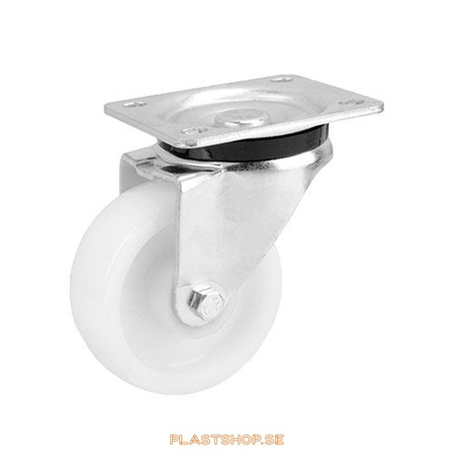 [P2005479] Link wheel, without brake, plate, wheel diameter 100 mm, building height 130 mm, hard wheel in solid Nylon PA6, vit. 400 kg load capacity, roller bearings