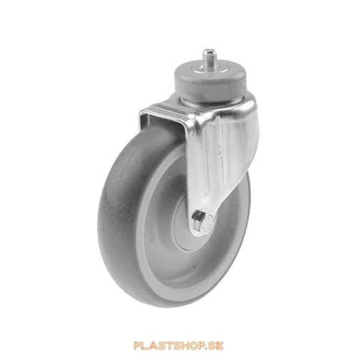 [P2005582] Link wheel, without brake, wheel diameter 125 mm, building height 150 mm, hub in Polypropen (PP) with soft track in TPE, grå. 100 kg load capacity, ball bearings