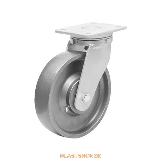 [P2005615] Link wheel, without brake, plate, wheel diameter 125 mm, building height 170 mm, hard wheel in solid Stål. 1000 kg load capacity, dubbla ball bearings