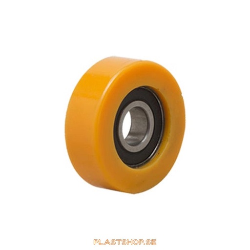 [P2006405] Wheel, wheel diameter 60 mm, hub in Kullager with soft track in Polyuretan, orange färg. 70 kg load capacity, ball bearings